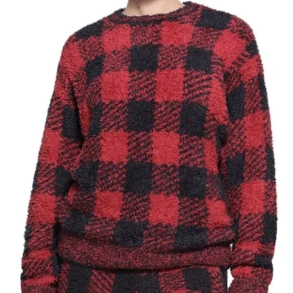 SKIMS Cozy Knit Pullover Sweater – Red & Black Buffalo Check – S/M – NWT - Picture 1 of 2